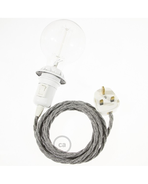 Create your TN02 Grey Natural Linen Snake for lampshade and bring the light wherever you want.