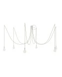 Spider, multiple suspension with 6 pendants, white metal, TN07 Country cable, Made in Italy.