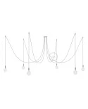 Spider, multiple suspension with 6 pendants, chromed metal, RL02 Glittering Silver, Made in Italy.