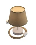 Alzaluce with Impero lampshade, metal table lamp with english plug, cable and switch