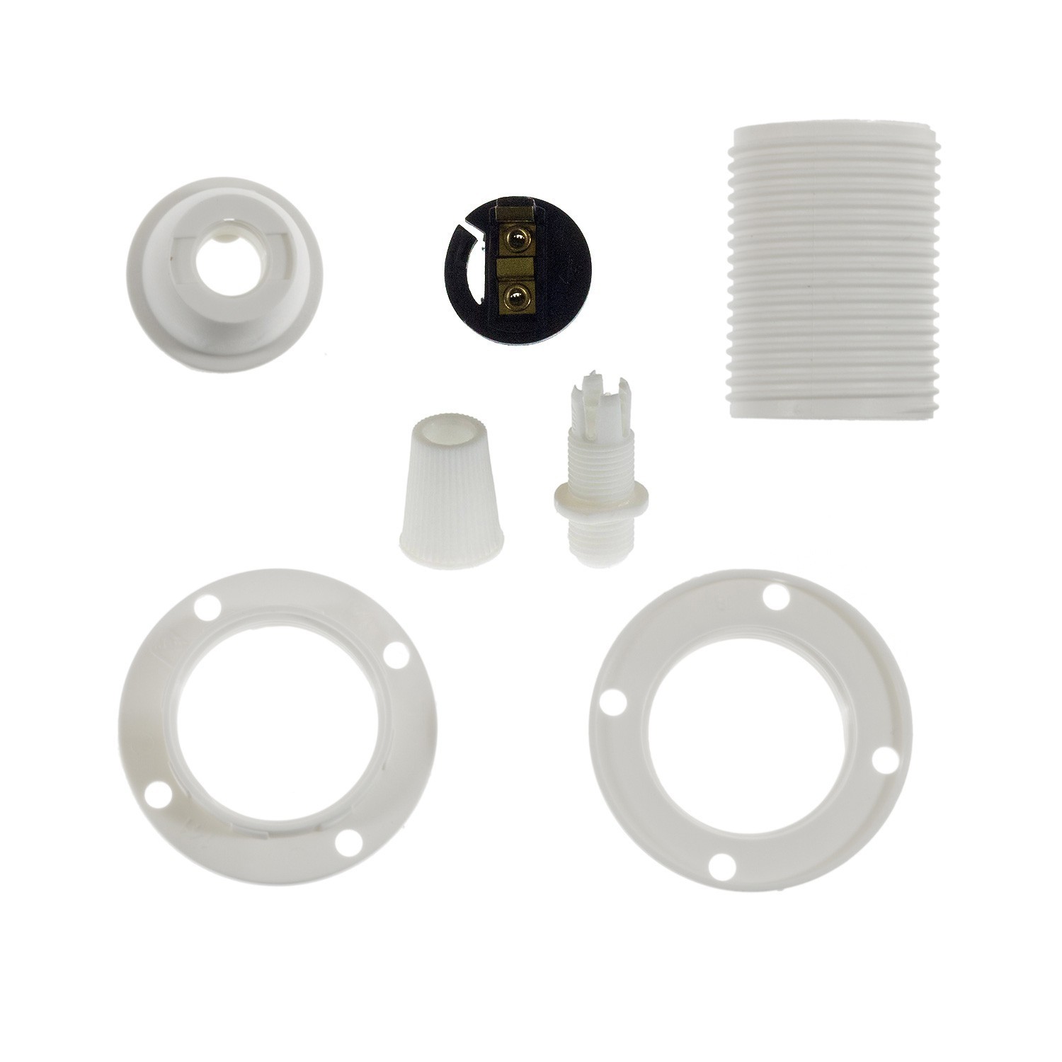 Double ferrule thermoplastic E14 lamp holder kit for lampshade
