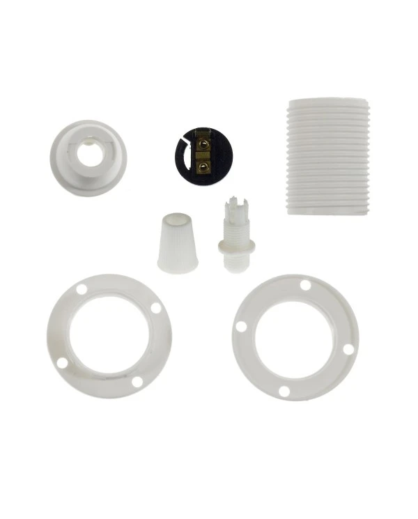 Double ferrule thermoplastic E14 lamp holder kit for lampshade