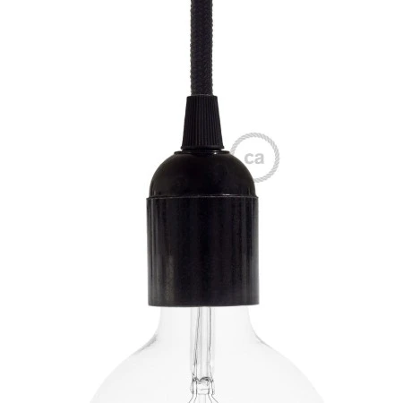Bakelite E27 lamp holder kit - Black