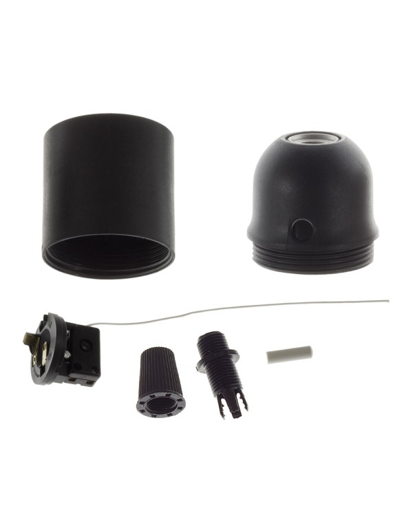 Thermoplastic E27 lamp holder kit with pull switch