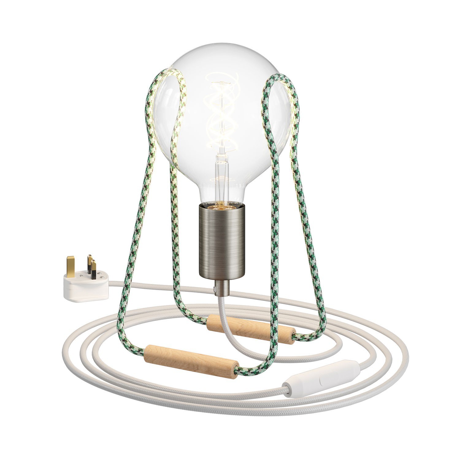 Taché Metal, table lamp complete with a fabric cable, switch and UK plug