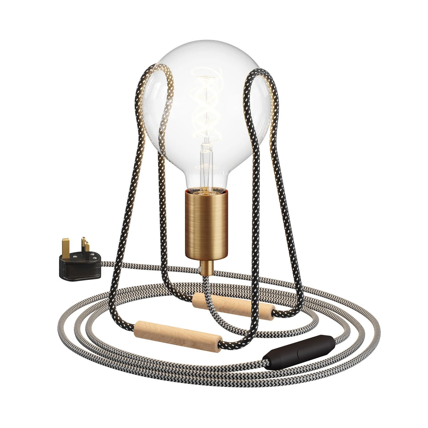 Taché Metal, table lamp complete with a fabric cable, switch and UK plug