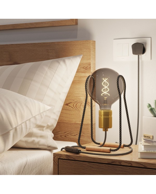 Taché Elegant, table lamp complete with a fabric cable, switch and UK plug