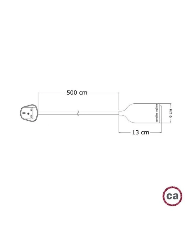 Eiva Snake Pastel, portable outdoor lamp, 5 m textile cable, UK plug and IP65 waterproof lamp holder