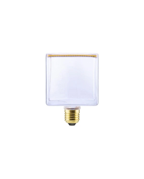 Posaluce Cubetto Color, painted wooden table lamp complete with textile cable, switch and UK plug