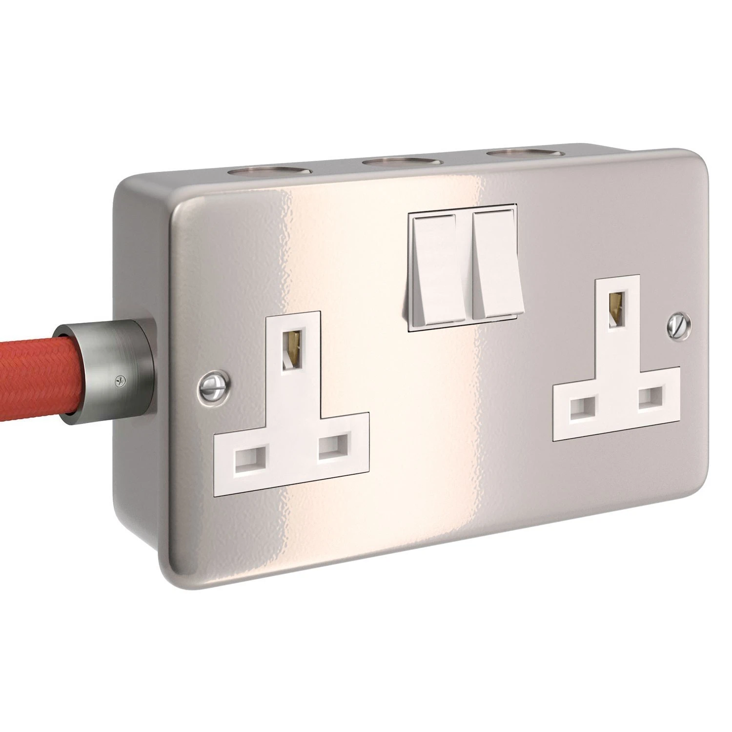 Metal clad box with double UK socket and double switch for Creative-Tube