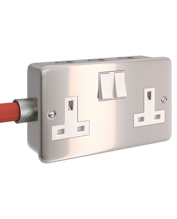 Metal clad box with double UK socket and double switch for Creative-Tube