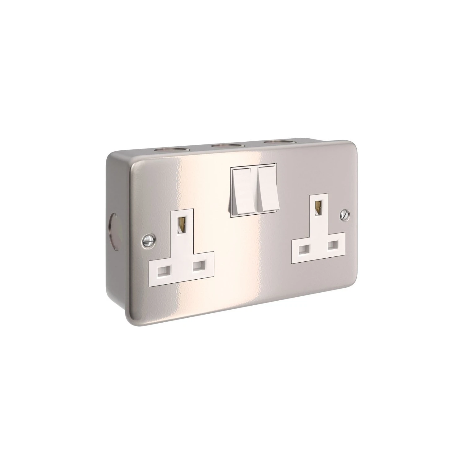 Metal clad box with double UK socket and double switch for Creative-Tube