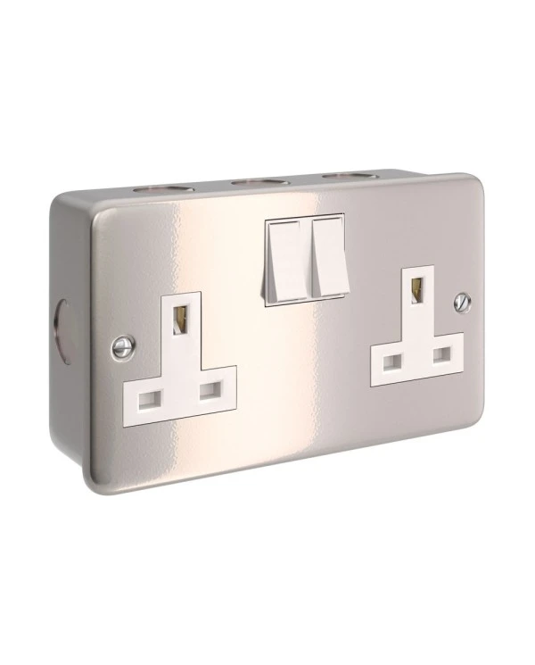 Metal clad box with double UK socket and double switch for Creative-Tube