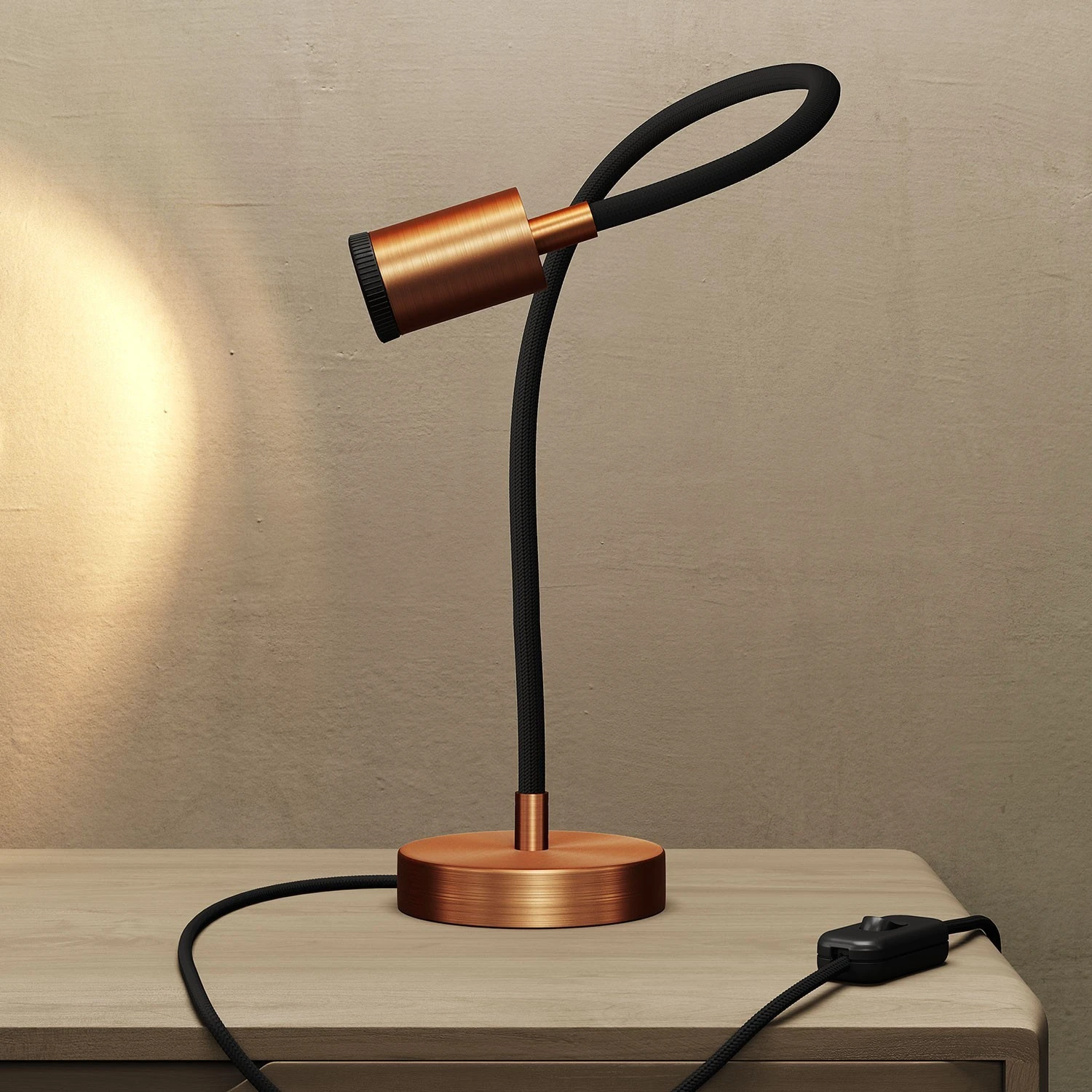 Table Flex GU1d0 flexible table lamp with mini LED spotlight