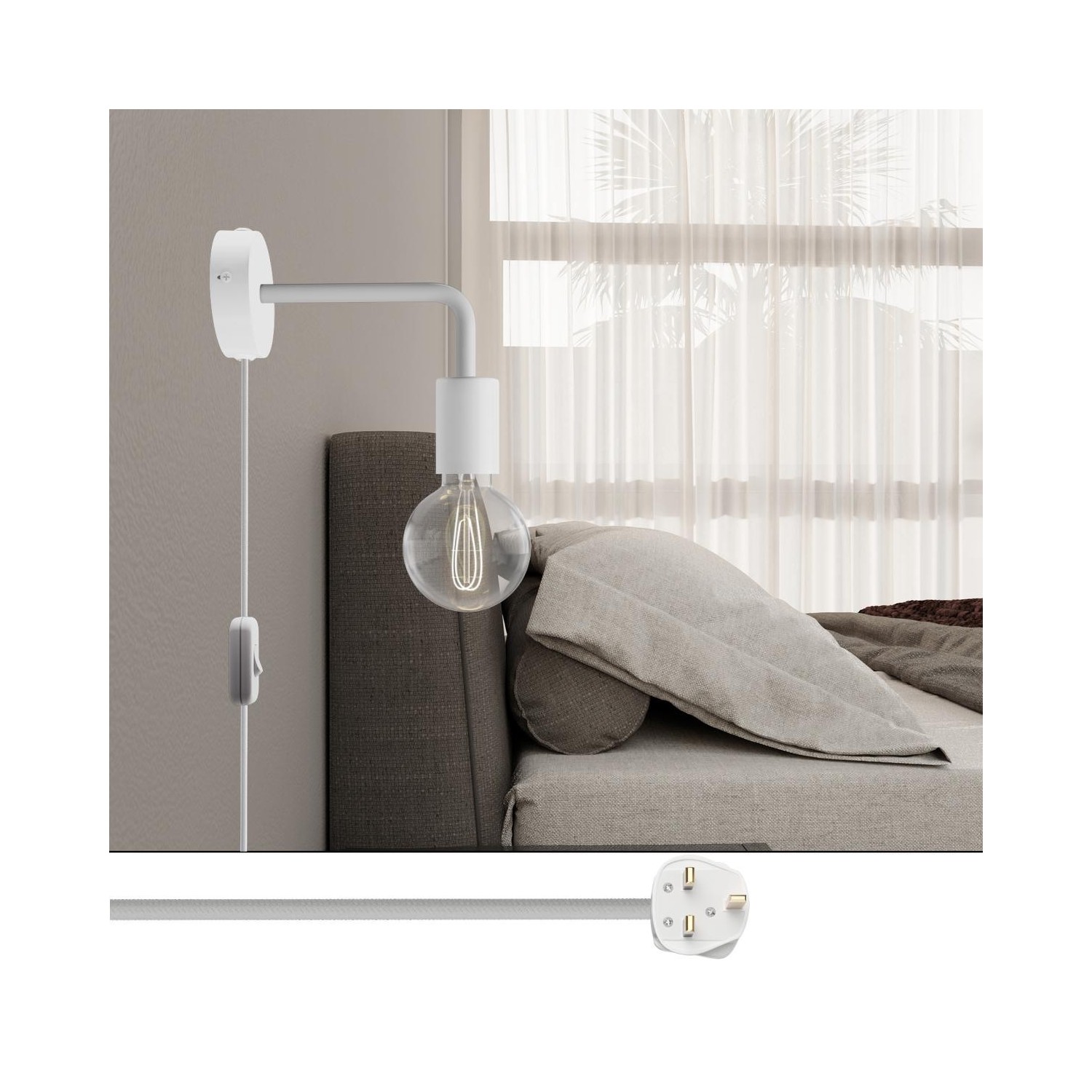 Spostaluce metal Lamp with curved extension