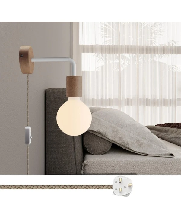 Spostaluce wooden Lamp with curved extension