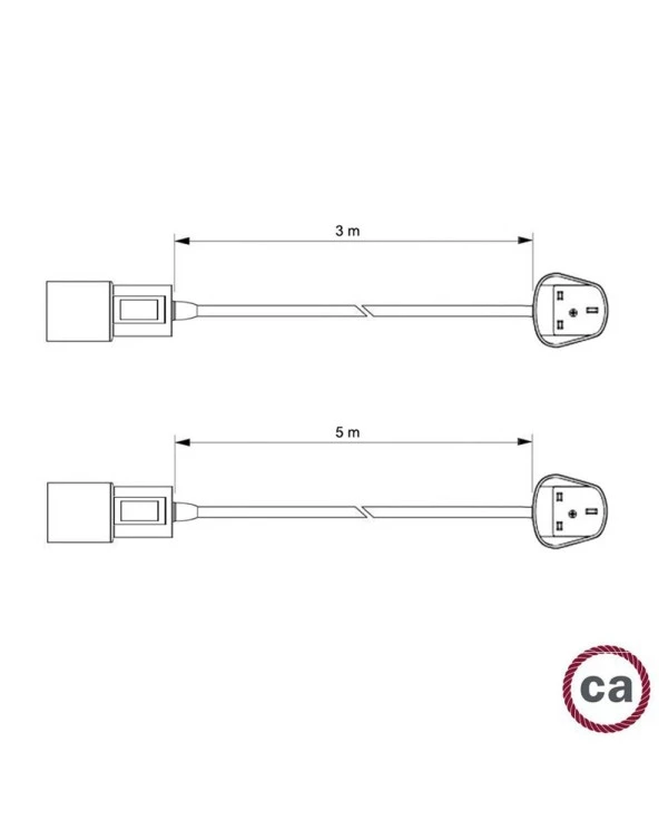 Snake - Plug-in lamp with coloured textile cable