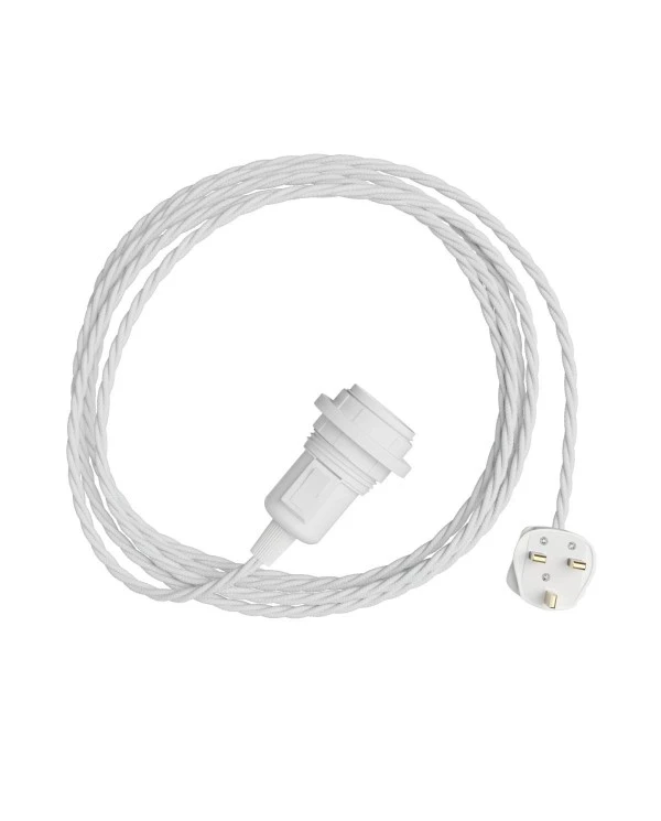 Snake Twisted for lampshade - Plug-in lamp with twisted textile cable