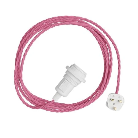 Snake Twisted for lampshade - Plug-in lamp with twisted textile cable - TM08