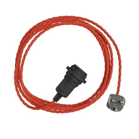 Snake Twisted for lampshade - Plug-in lamp with twisted textile cable - TM09