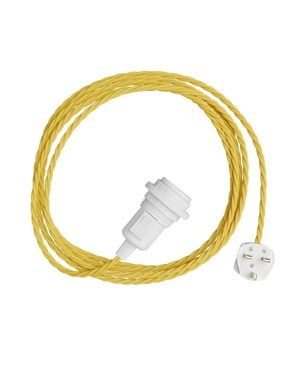 Snake Twisted for lampshade - Plug-in lamp with twisted textile cable