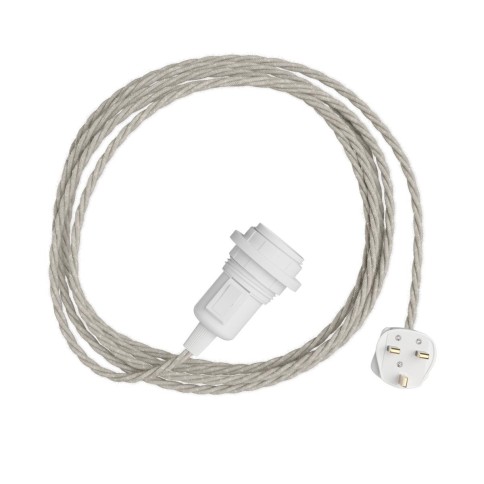 Snake Twisted for lampshade - Plug-in lamp with twisted textile cable