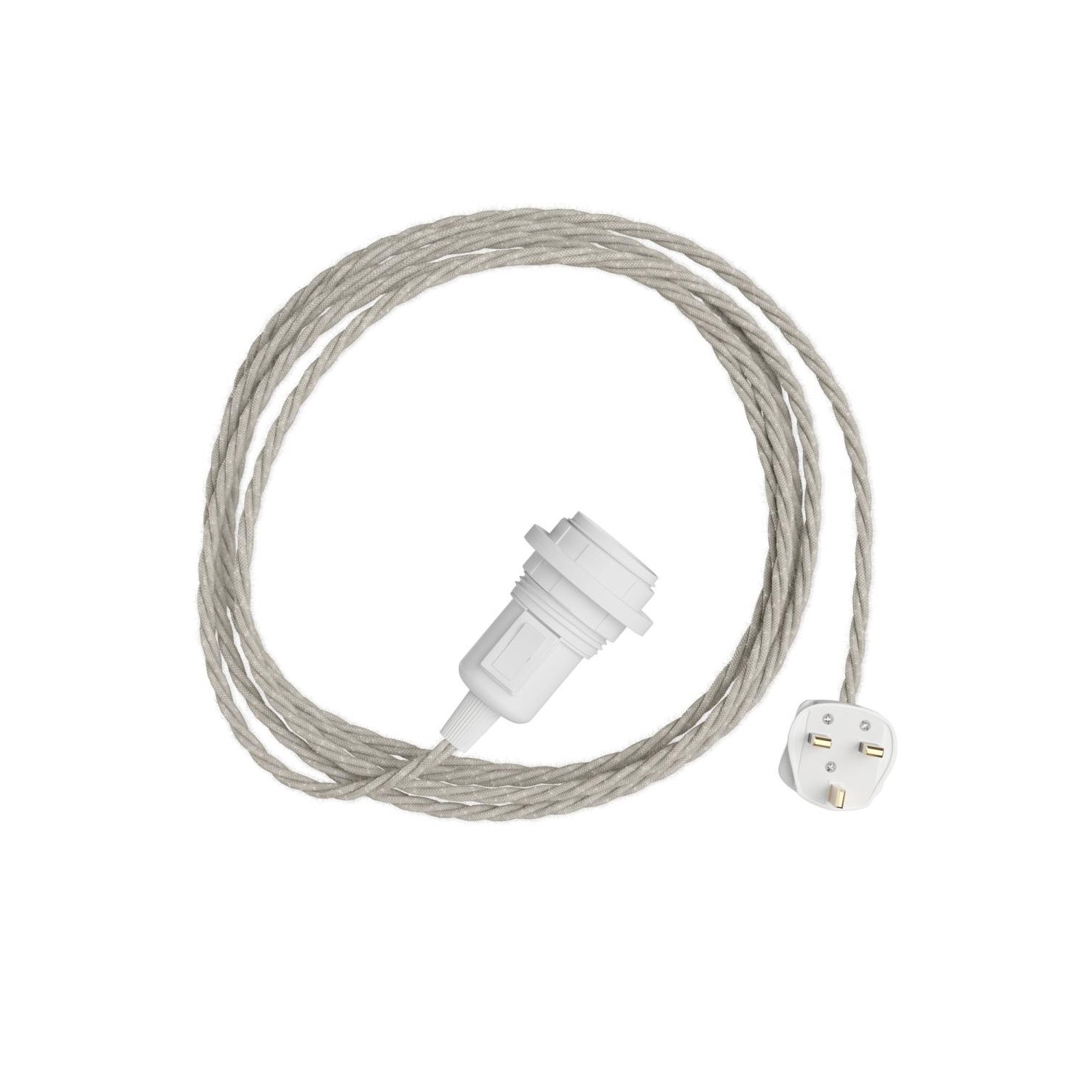 Snake Twisted for lampshade - Plug-in lamp with twisted textile cable