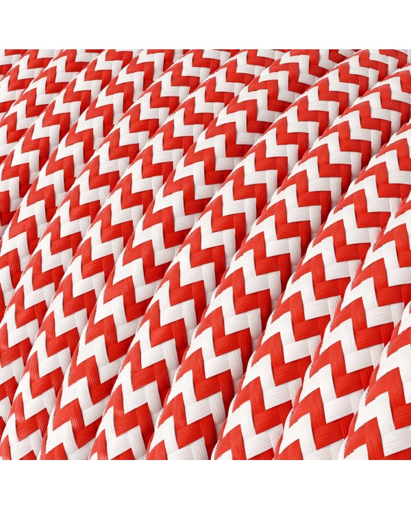 Snake Zig-Zag for lampshade - Plug-in lamp with textile cable Zig-Zag effect