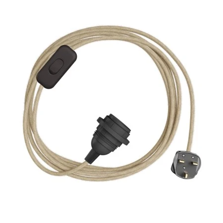 SnakeBis for lampshade - Wiring with lamp holder and coloured textile cable - RN06