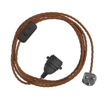 SnakeBis Twisted for lampshade - Wiring with lamp holder and twisted textile cable - TC23
