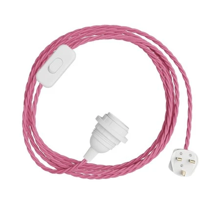 SnakeBis Twisted for lampshade - Wiring with lamp holder and twisted textile cable - TM08