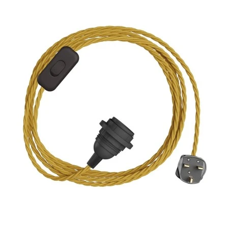 SnakeBis Twisted for lampshade - Wiring with lamp holder and twisted textile cable - TM25