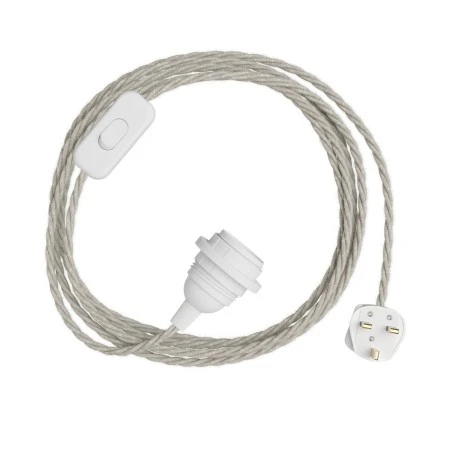 SnakeBis Twisted for lampshade - Wiring with lamp holder and twisted textile cable - TN01