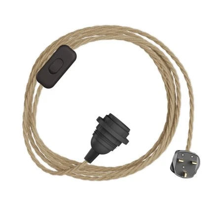 SnakeBis Twisted for lampshade - Wiring with lamp holder and twisted textile cable - TN06