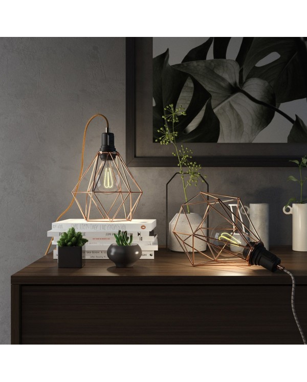 Table Snake - Plug-in lamp with cage Diamond lampshade