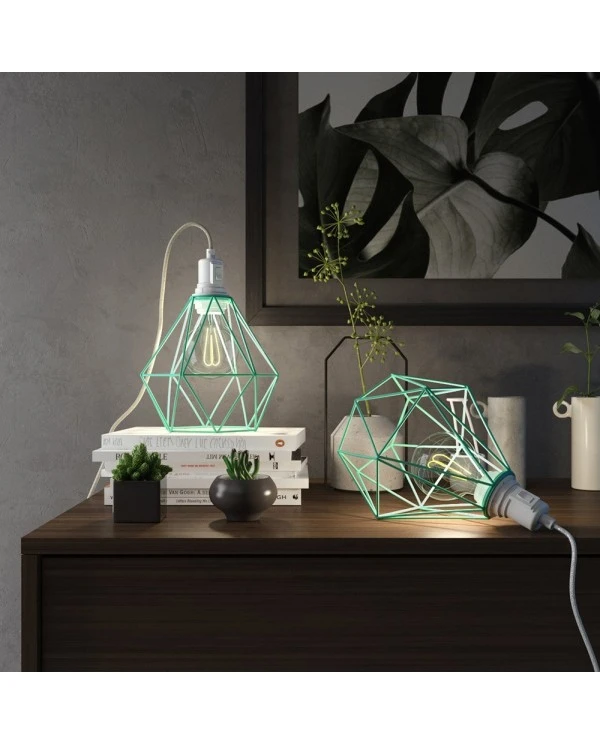 Table Snake - Plug-in lamp with cage Diamond lampshade