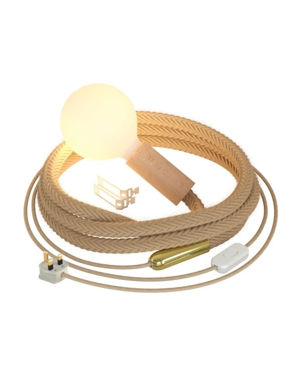 SnakeBis Chord - Plug-in lamp with jute twisted cable