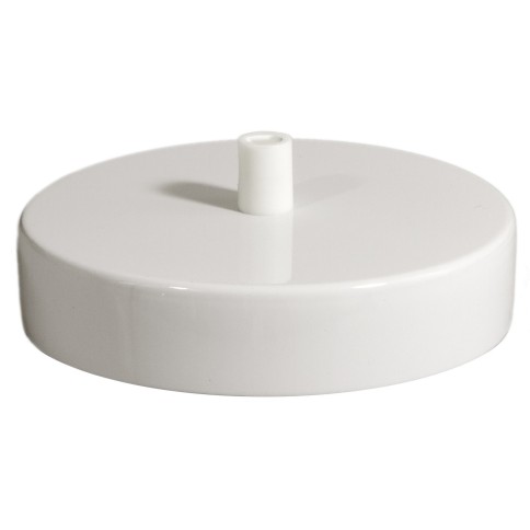 Lamp base diam 120mm POLISHED WHITE with counterweight, side cable bushing and softpad