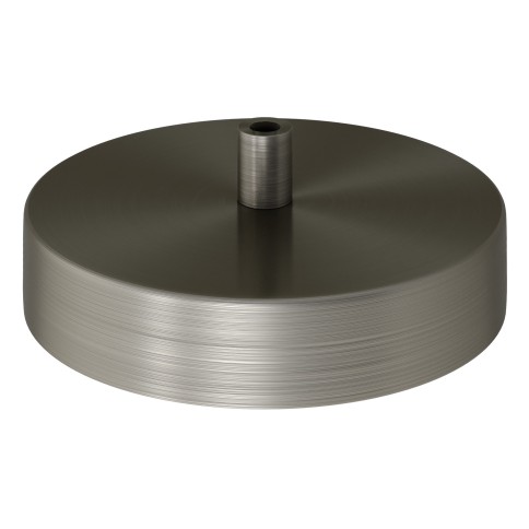 Lamp base diam 120mm BRUSHED TITANIUM with counterweight, side socket and softpad
