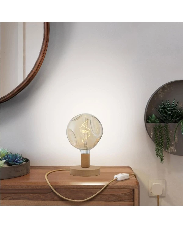 Posaluce Bumped Wooden Table Lamp