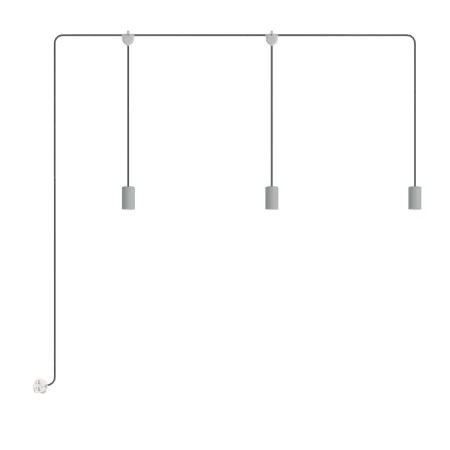 E-Snake EIVA Portable outdoor lamp IP65 with 3 lights - Glacier Grey