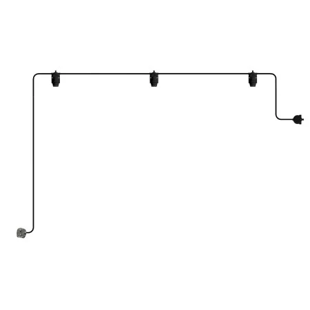 EIVA Portable outdoor string light IP65 with 3 lights - Black