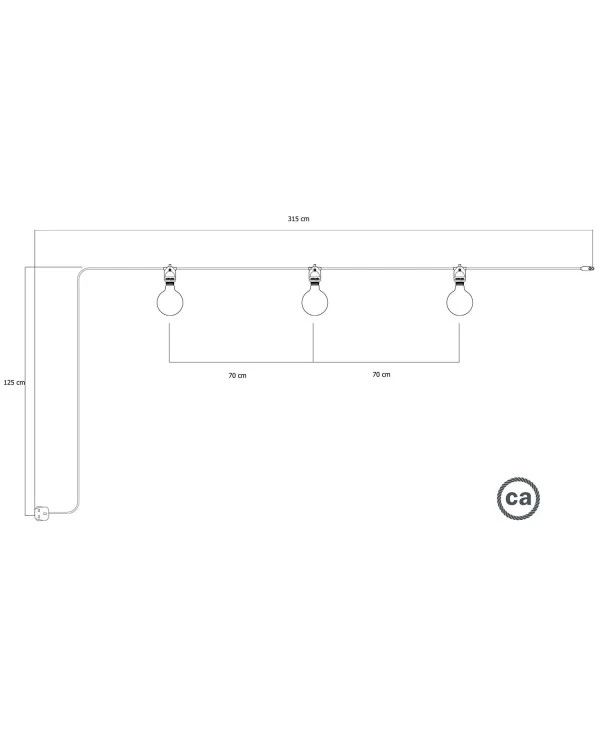 EIVA Portable outdoor string light IP65 with 3 lights