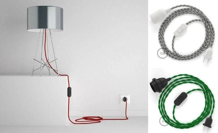 Snakebis, il nuovo cablaggio pronto all'uso, con portalampada e interruttore - Creative Cables