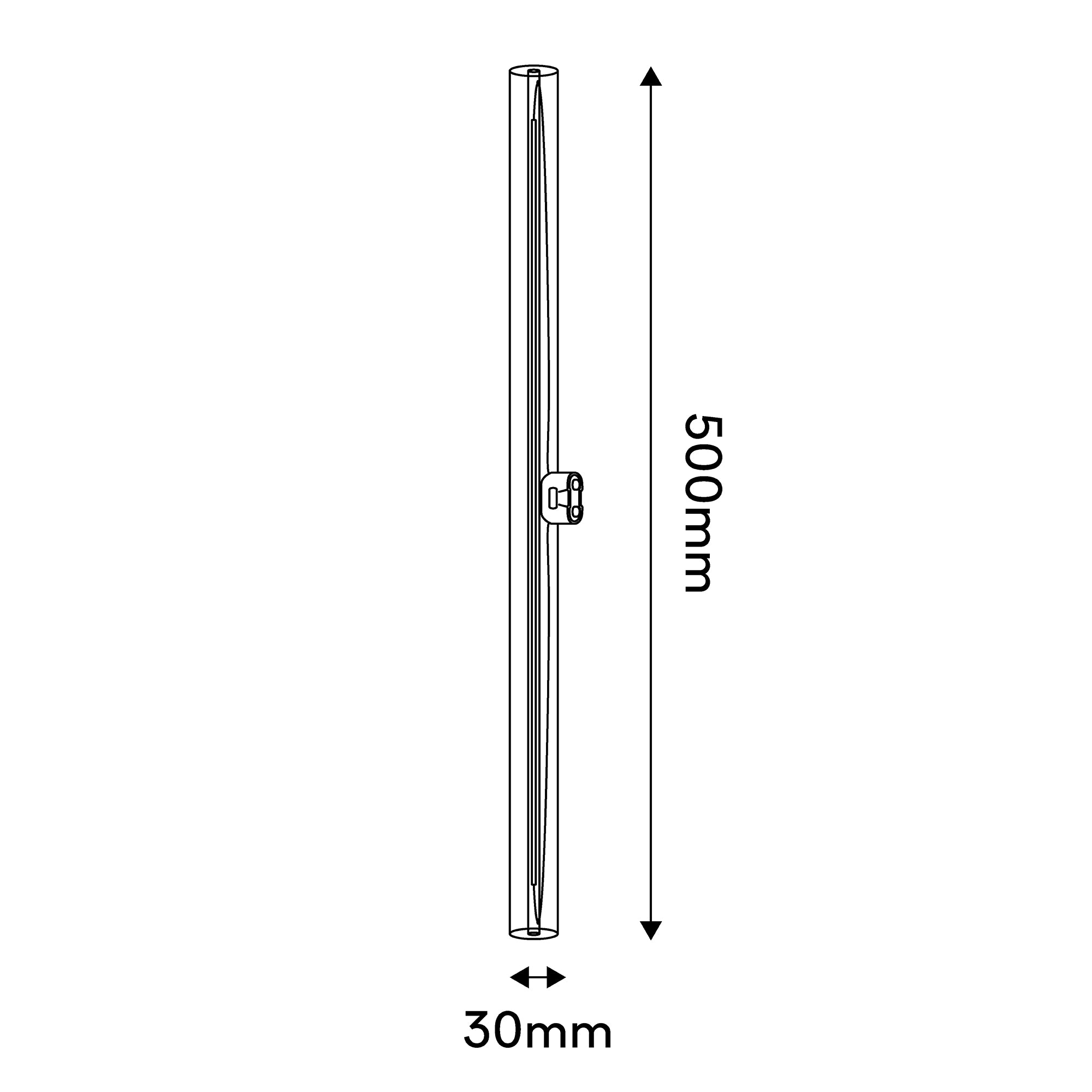 Transparent LED light bulb CRI 90 Linear S14d - length 500 mm 7W 620Lm 2700K Dimmable - S02