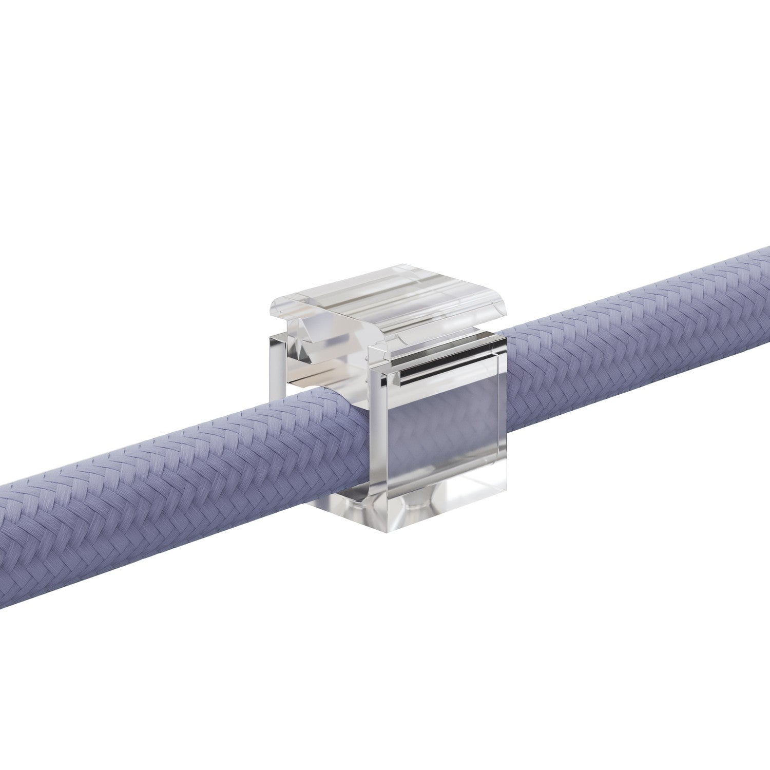 Set 4 Cube Clip Trasparente - Mini fissaggio a parete per cavo tessile