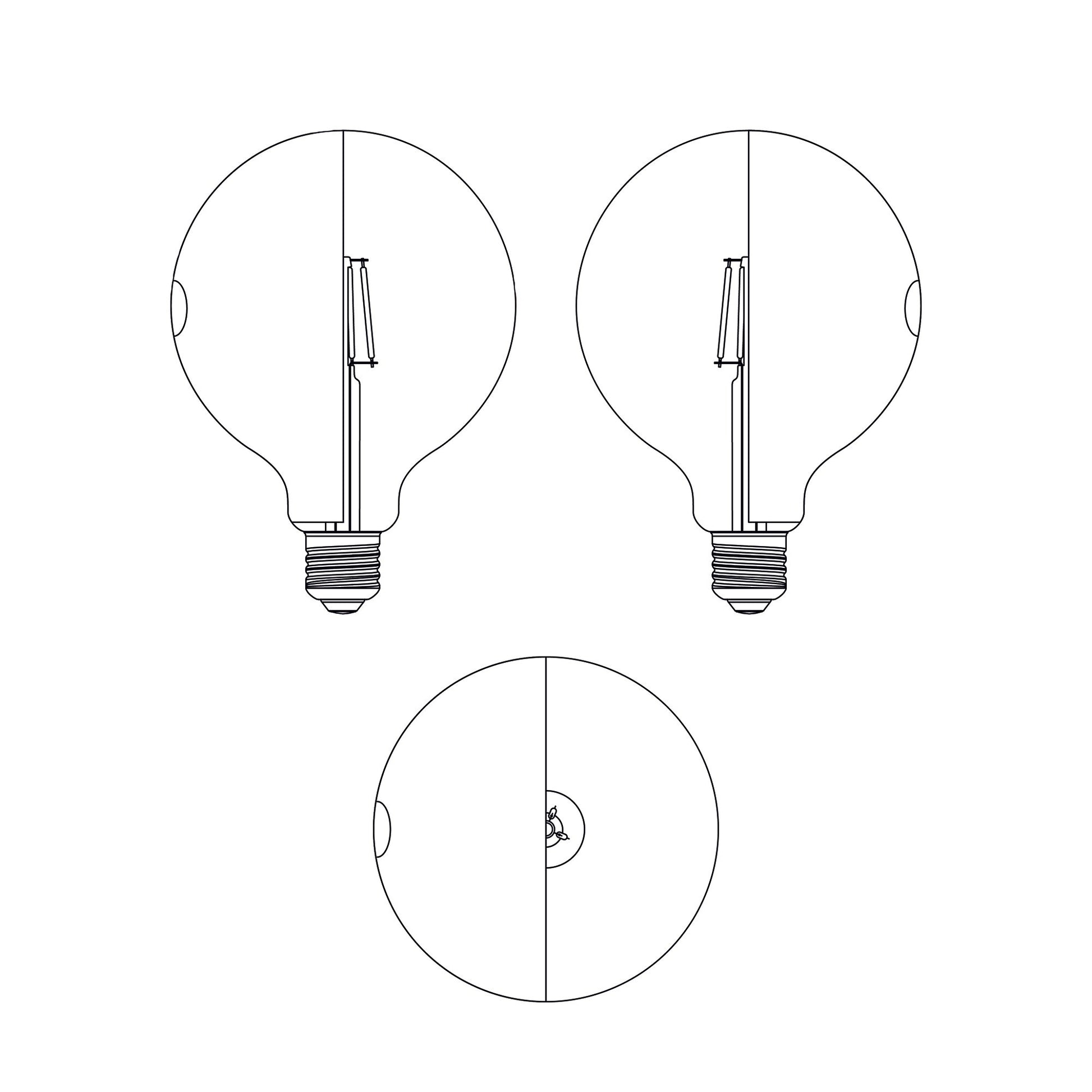 Lampadina LED Talia G125 4,8W 806Lm E27 2700K Dimmerabile - Nero