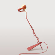 Tiltable floor lamp with painted LED G125 light bulb and UK plug - Mario Talia - Red