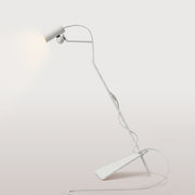 Tiltable floor lamp with adjustable magnetic spotlight and UK plug - Mario Tubo - White
