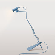 Tilting floor lamp with adjustable magnetic Spotlight and UK Plug - Mario Tube - Blue